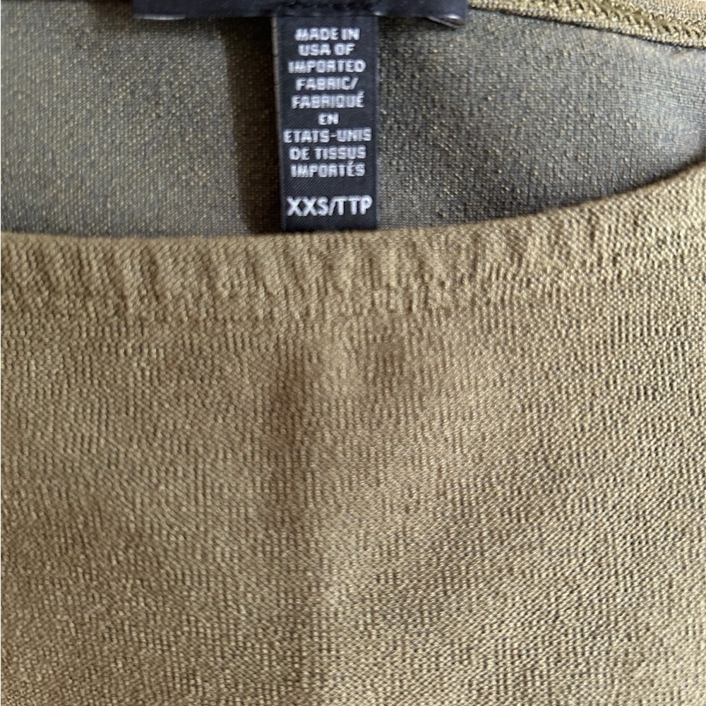 Eileen Fisher Dress of Stretch Crepe Crew Neck Short Sleeve Front Pockets XXS - Picture 5 of 6